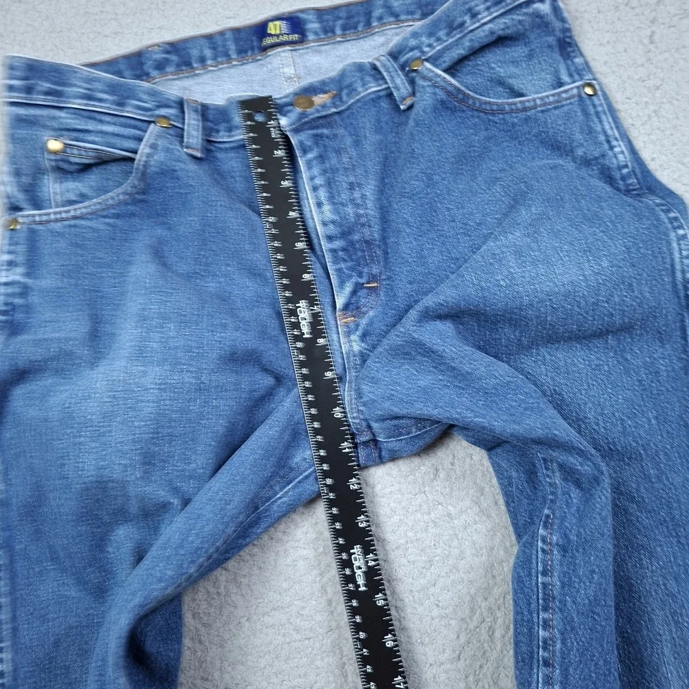 Wrangler 47MWZ Premium Performance Jeans Men 36x34 Blue Regular Fit Cowboy Denim
